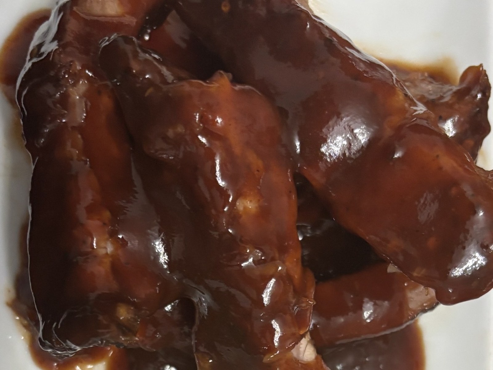 Barbecue rib tips glazed in house-made sauce